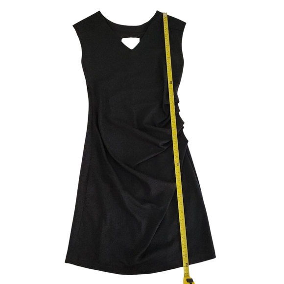 KAFFE India Ruched Black Mini Dress – V‑Neck Bodycon (M / 38) - Picture 9 of 12